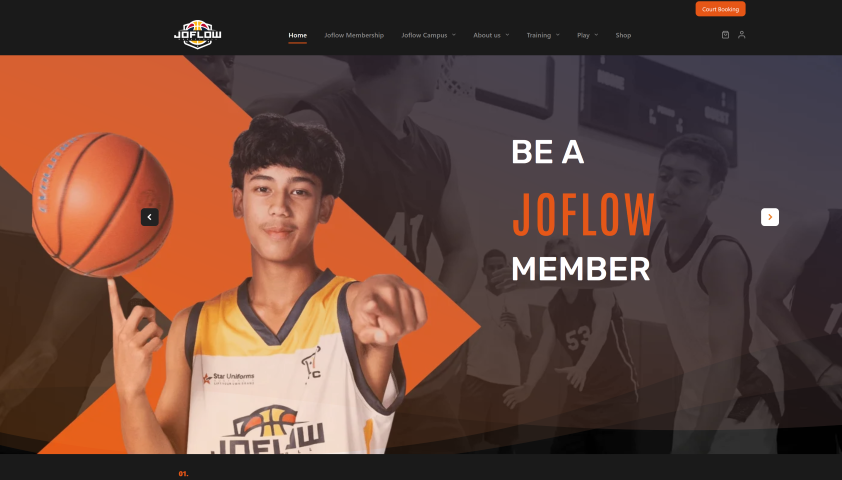 Sports Organisation website design, web design, Realweb, booking,