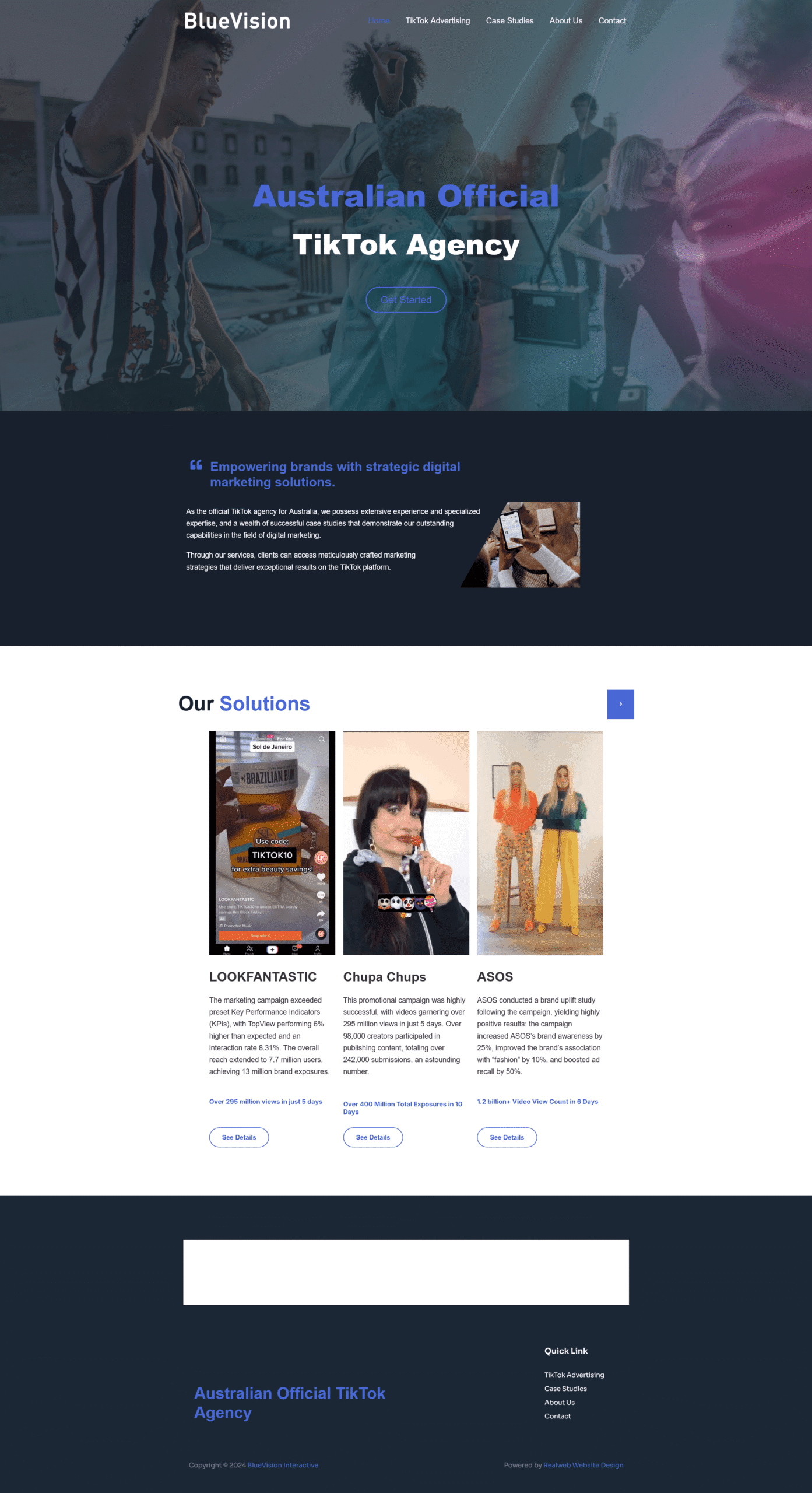 Blue vision, Professional Website Design Services in Sydney, Realweb Website Design, tiktok