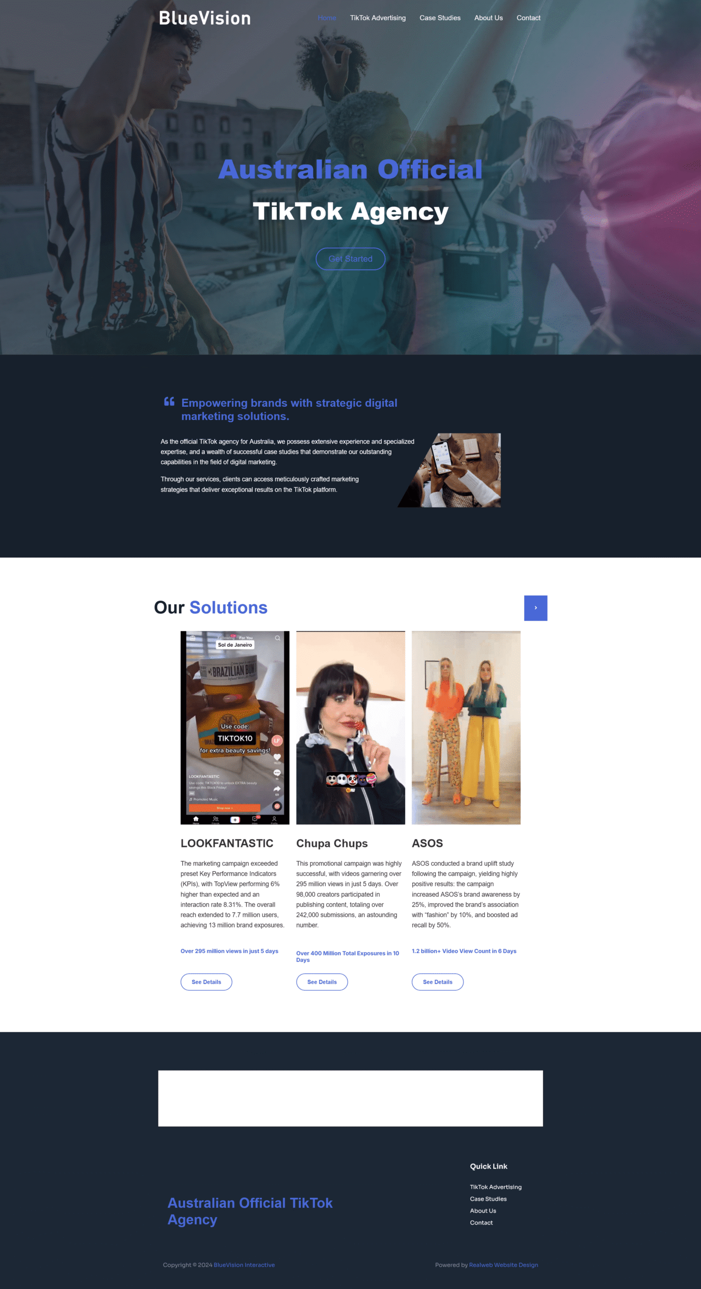 Blue vision, Professional Website Design Services in Sydney, Realweb Website Design, tiktok