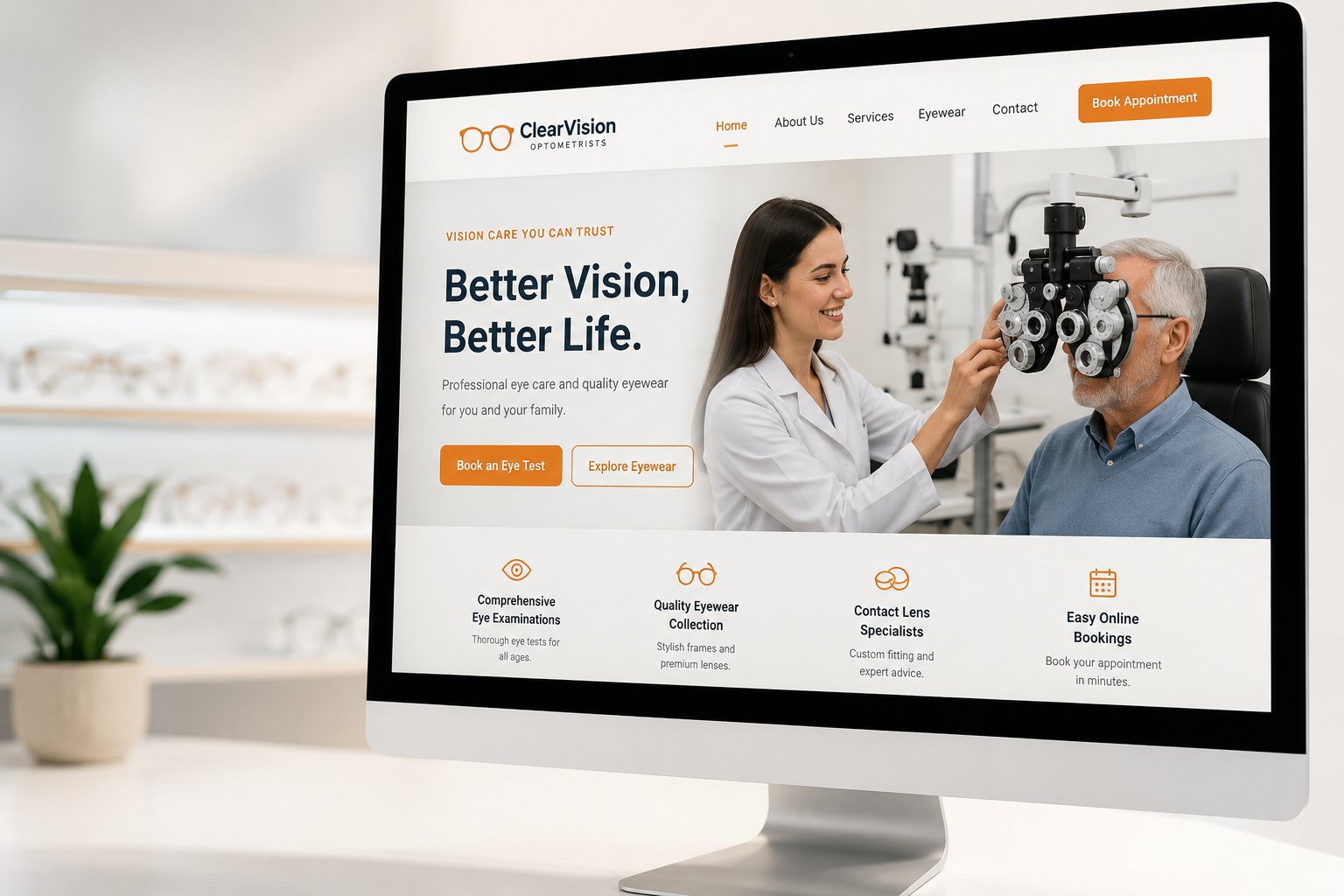 Optometrist & Optical Store Website Design